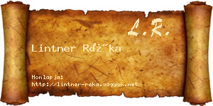 Lintner Réka névjegykártya